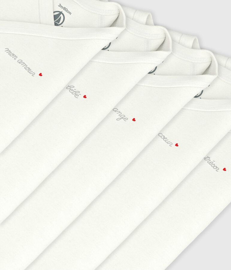 Setje met effen katoenen babyrompertjes met lange mouwen multicouleur