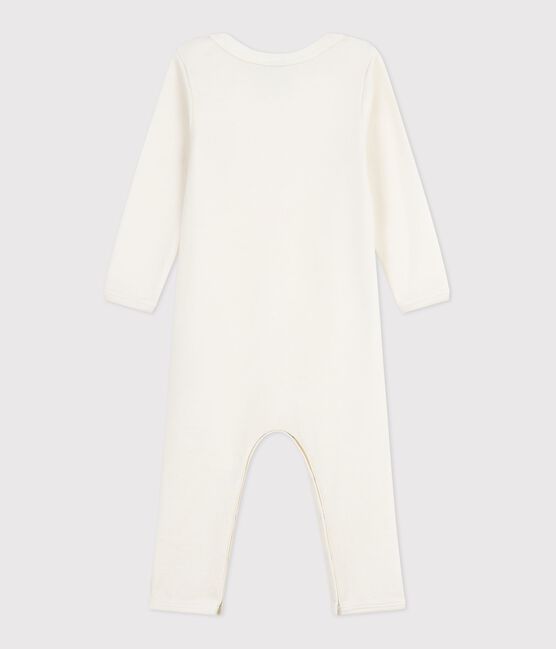 Babybody met lange pijpen in wol en katoen ECRU 08163