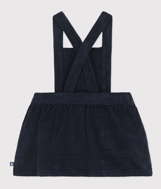 Jurk zonder mouwen van ribfluweel voor baby's blauw SMOKING