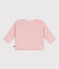 Babyvestje met overslag in ajourtricot van wol en katoen roze JOLI