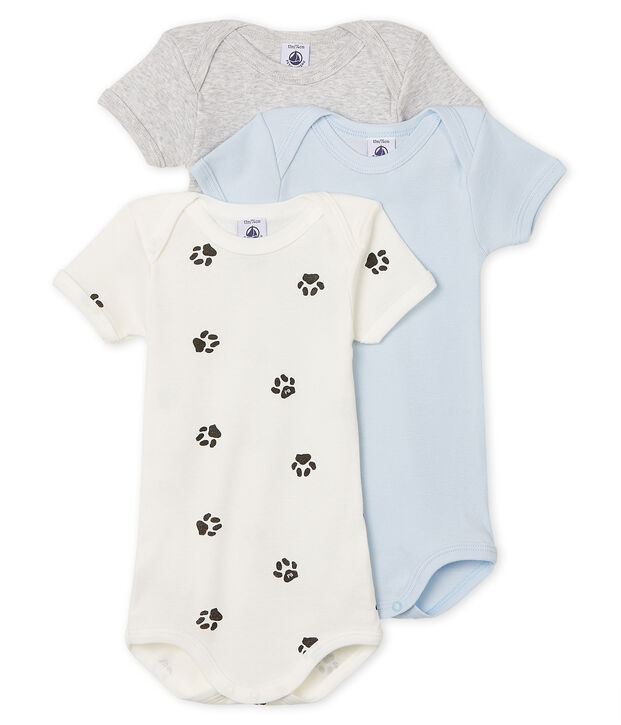 Trio de bodies manches courtes b&eacute;b&eacute; gar&ccedil;on multicouleur