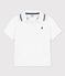 Polo manches courtes en jersey enfant garçon blanc MARSHMALLOW