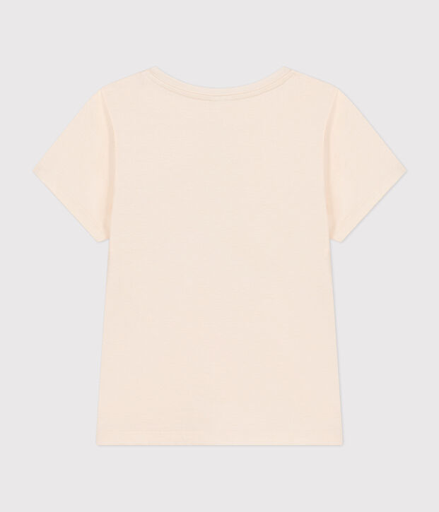 Meisjes-T-shirt van jersey met korte mouwen ecru