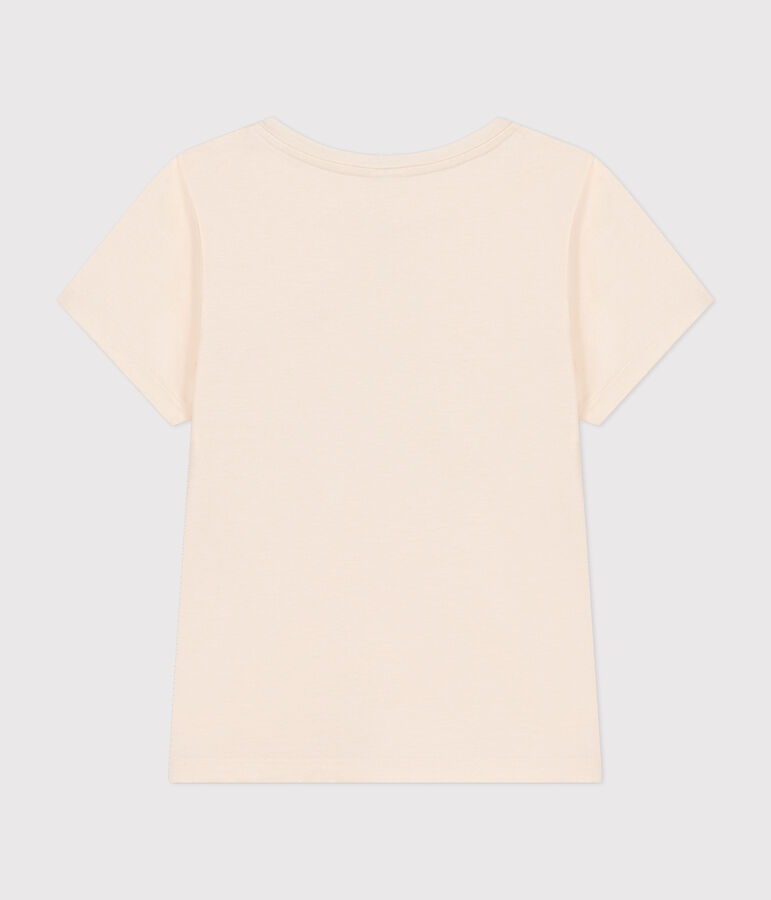 Tee-shirt manches courtes en jersey enfant fille &eacute;cru AVALANCHE