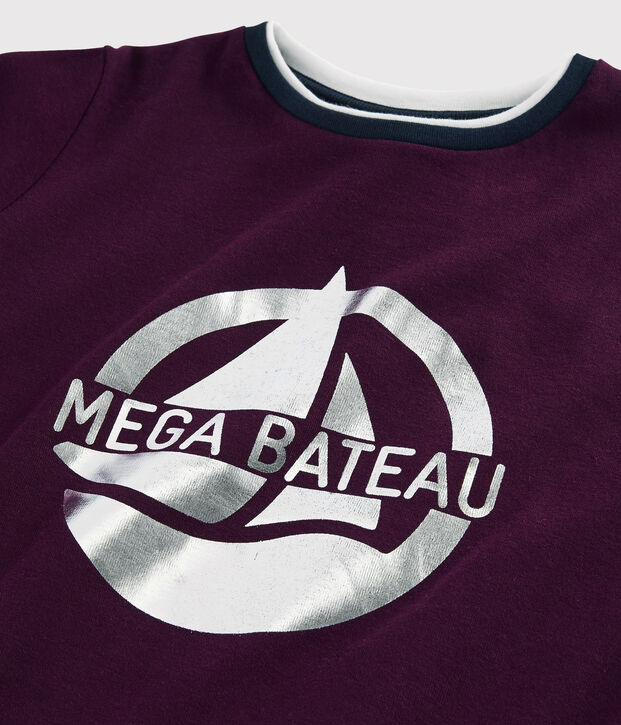 Tee-shirt s&eacute;rigraphi&eacute; enfant gar&ccedil;on violet