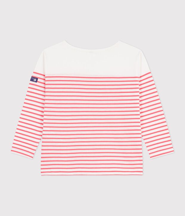 Katoenen gestreept marineshirt voor kinderen roze/roze