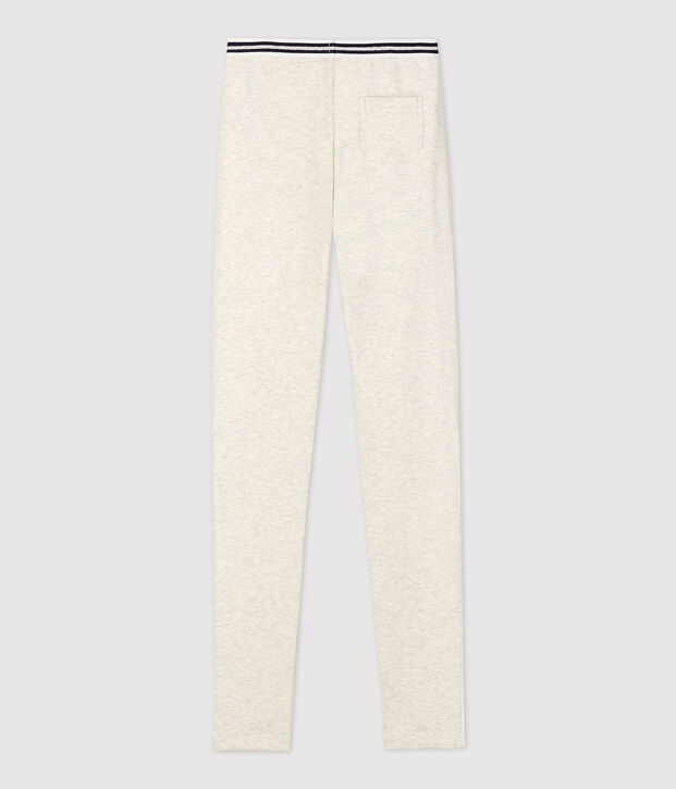 Jegging en coton &eacute;lasthanne enfant fille beige chin&eacute;