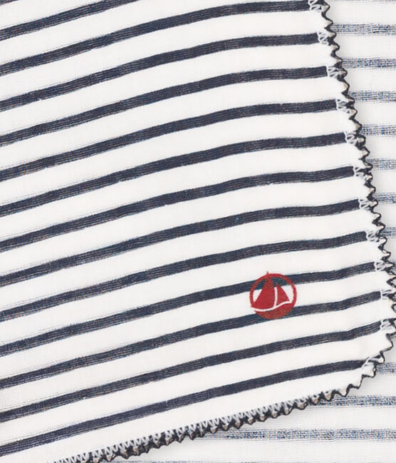 ZAKDOEK MET MARINESTREEPJES VAN LUCHTIG KATOEN wit MARSHMALLOW/blauw SMOKING