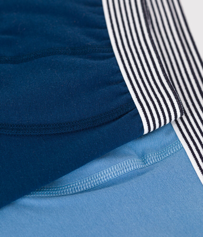 Lot de 2 boxers enfant en coton et &eacute;lasthanne uni multicouleur