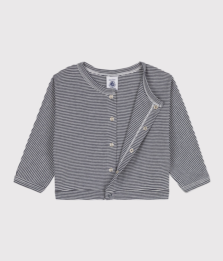 Katoenen babycardigan blauw SMOKING/wit MARSHMALLOW