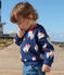 Sweat bébé en coton, imprimé bateaux grande échelle bleu MEDIEVAL/blanc MULTICO