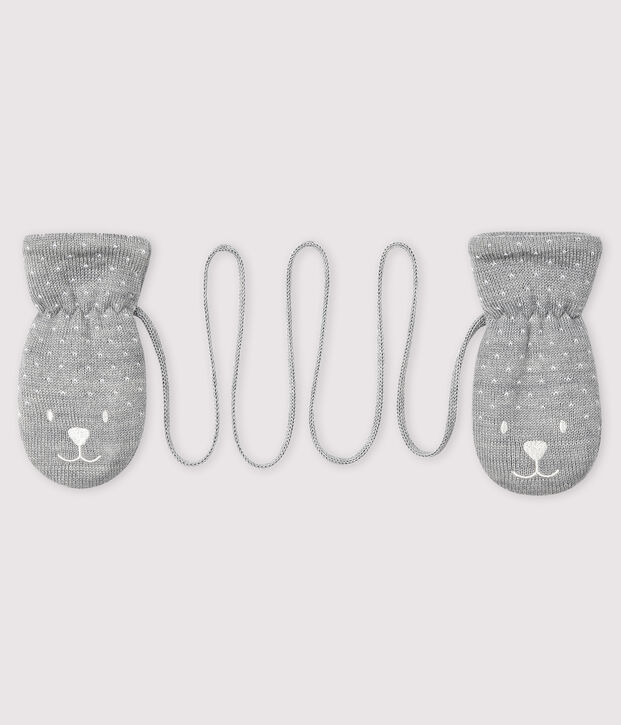 Moufles b&eacute;b&eacute; doubl&eacute;e micropolaire gris