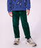 Pantalon droit enfant en velours vert fonc&eacute;