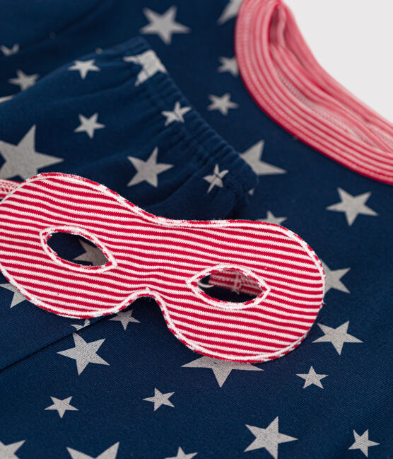 Glow-in-the-dark pyjama met masker voor kleine meisjes en jongens van katoen INCOGNITO/ MARSHMALLOW