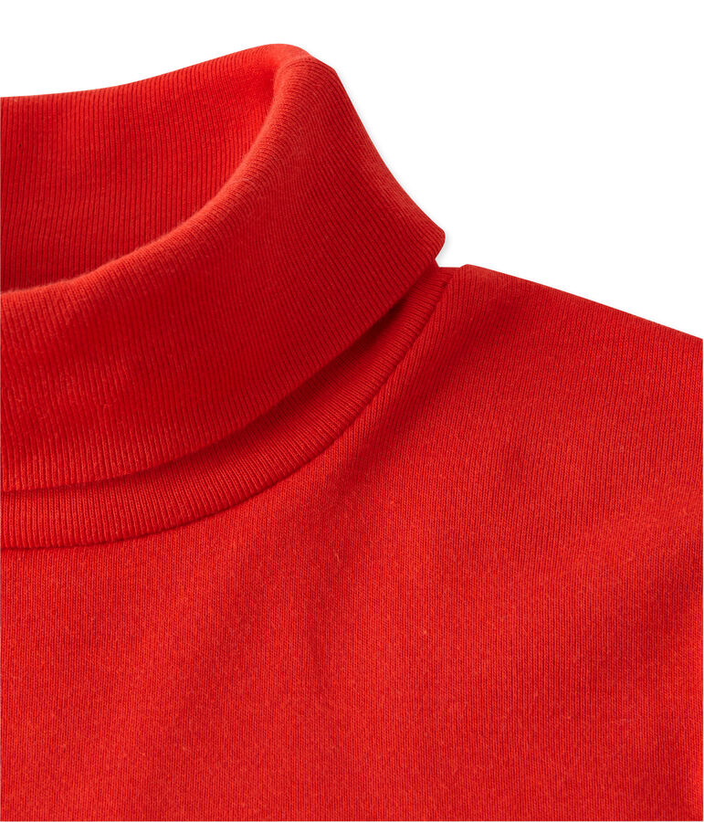 Sous pull enfant mixte uni rouge TERKUIT