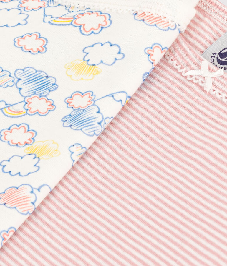 Set van 2 katoenen hemdjes met bandjes en regenboogmotiefje voor kinderen multicouleur