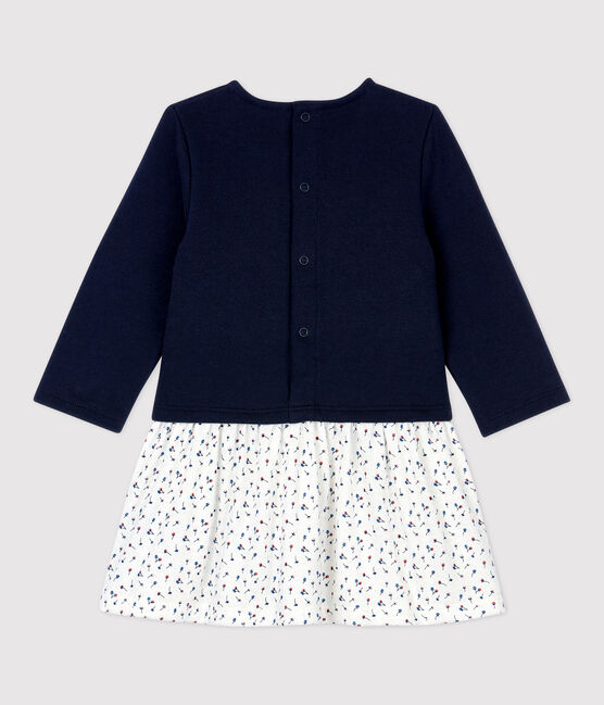 Robe matelassée bimatière bébé bleu SMOKING/blanc MULTICO
