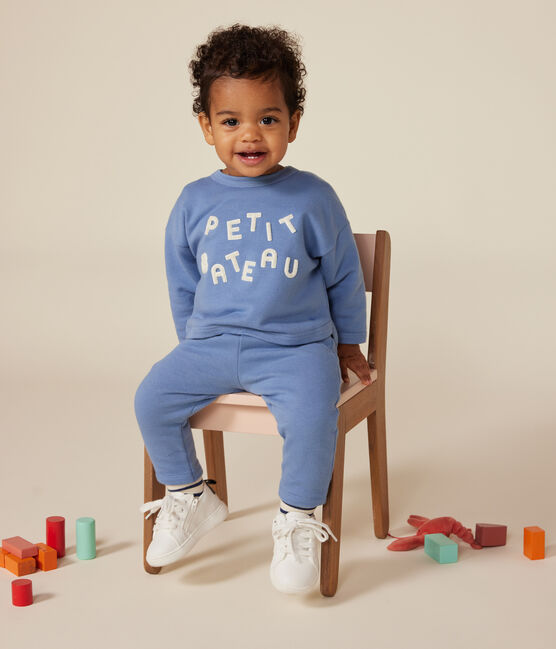 Sweatshirt en molleton bébé bleu BEACH