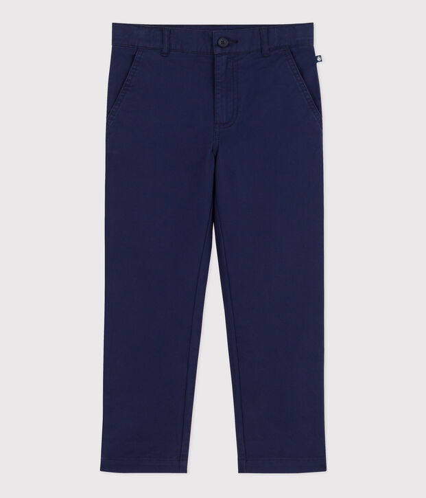 Pantalon chino enfant gar&ccedil;on bleu fonc&eacute;
