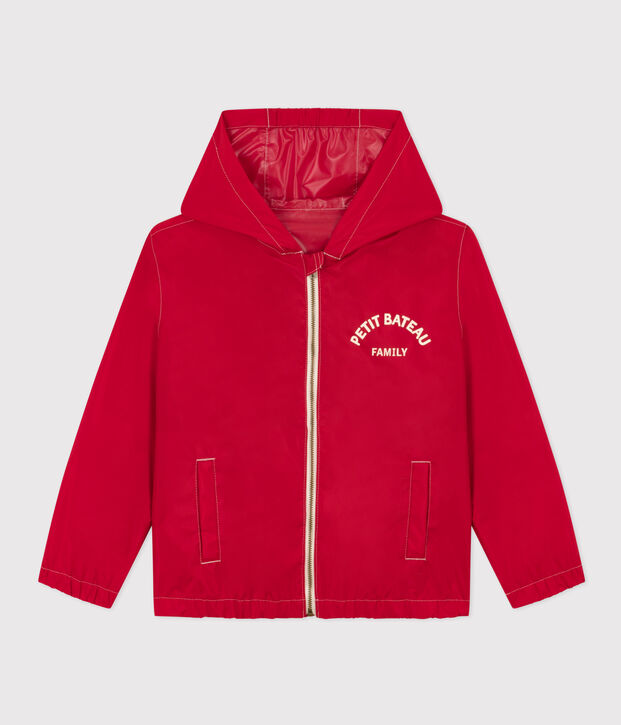Coupe-vent, mati&egrave;re recycl&eacute;e enfant fille/gar&ccedil;on rouge