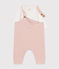 Babysetje met salopette van velours roze SALINE