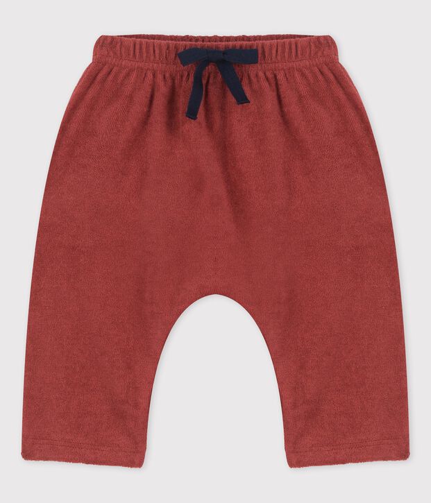 Pantalon sarouel en bouclette &eacute;ponge b&eacute;b&eacute; marron