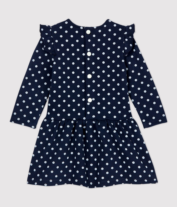 Robe en molleton b&eacute;b&eacute;. bleu/blanc