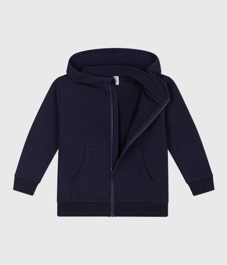 Katoenen hoodie met rits voor kinderen blauw