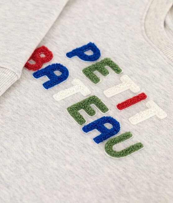Sweatshirt enfant mixte en coton gris BELUGA CHINE