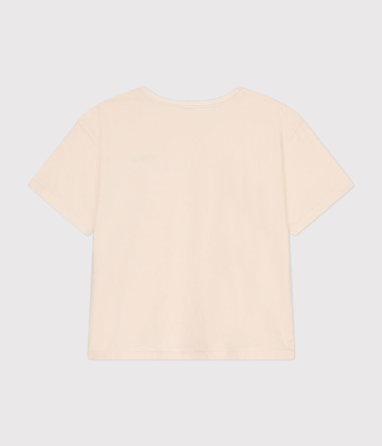 LE BOXY, katoenen T-shirt voor dames ecru