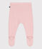 Pantalon bébé en tricot laine et coton rose JOLI