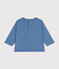 Tee-shirt manches longues en jersey fin bébé bleu BEACH