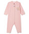 Dors bien sans pieds bébé fille en côte rose CHARME/blanc MARSHMALLOW