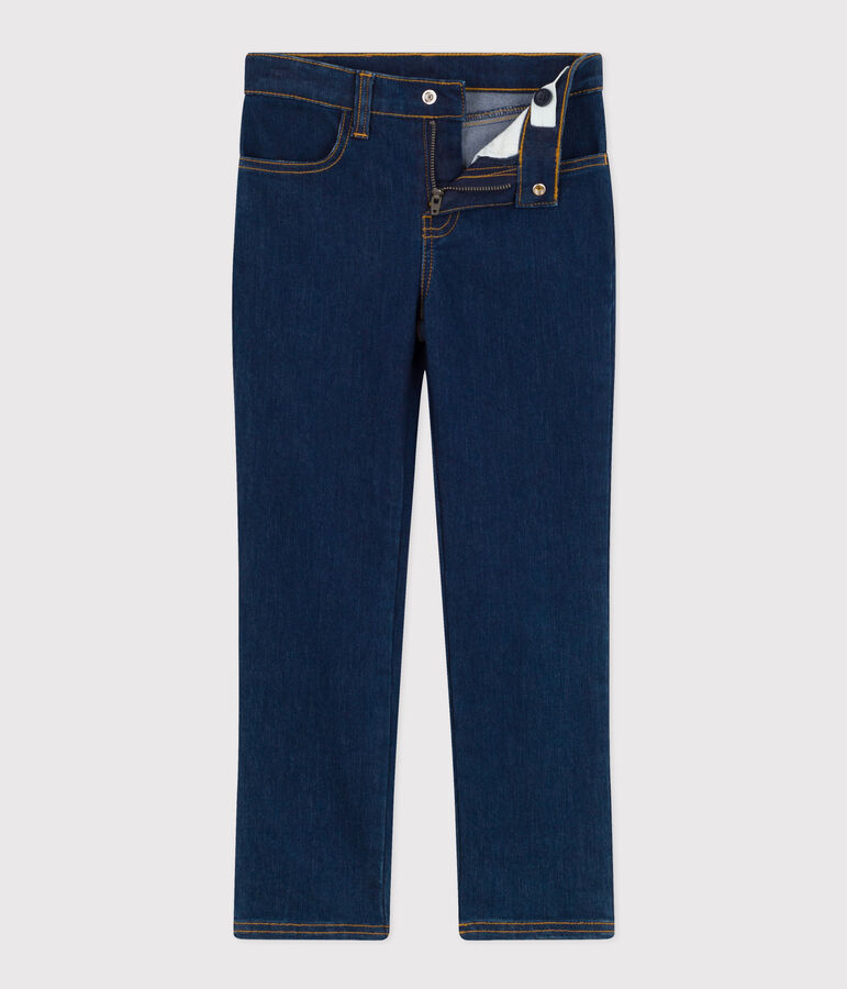 Slim-fit broek van denim voor meisjes blauw DENIM BRUT