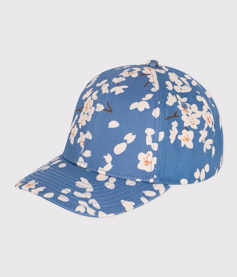 Zonnepet met bloemenprint voor meisjes blauw/multicouleur