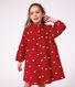 Robe enfant en velours manches longue imprim&eacute;e n&oelig;uds