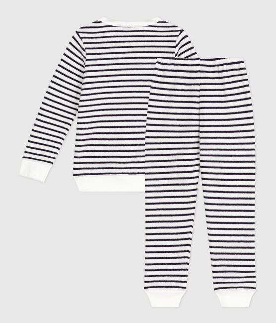 Kinderpyjama van katoenen badstof met strepen blauw MILK/ SOIR