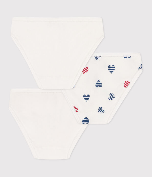 Lot de 3 culottes enfant en coton imprim&eacute; c&oelig;urs multicouleur