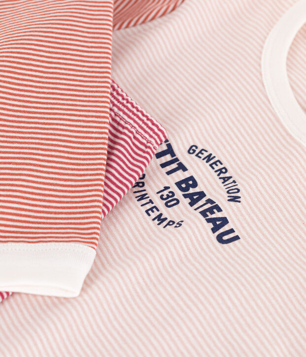 Pyjama met milleraiesprint in drie kleuren voor kleine meisjes en jongens roze/multicouleur