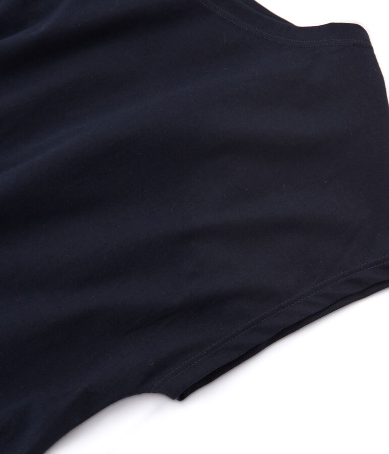 Tee shirt manches courtes coton Sea island femme bleu