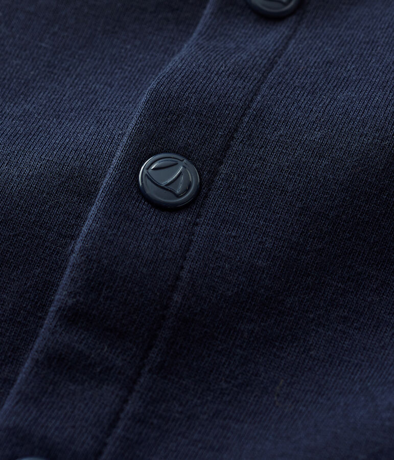 Effen vest in dikke biologische jersey voor baby's blauw