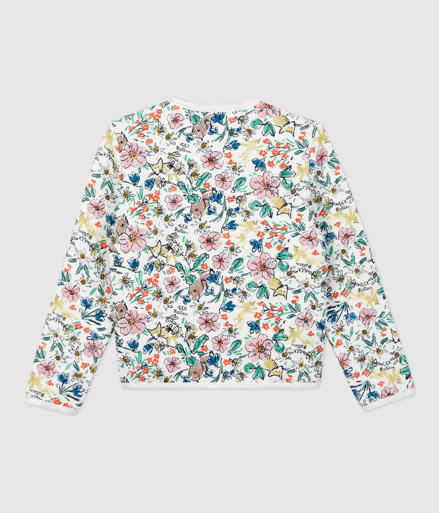 Meisjescardigan van tubic wit/multicouleur