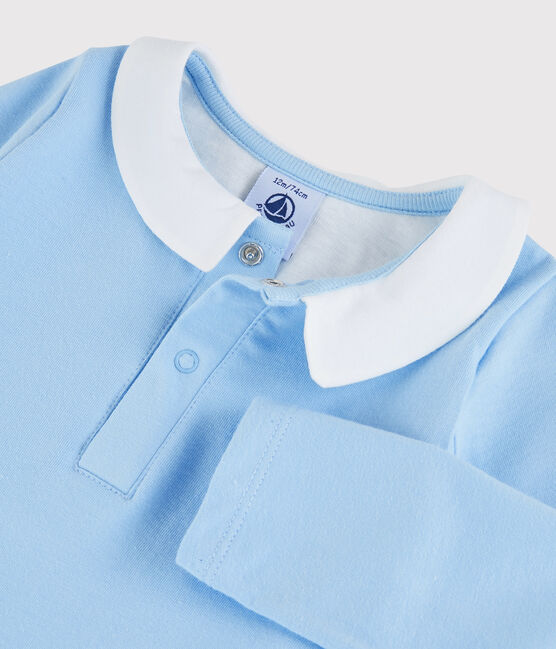 Overhemdbody voor babyjongens met kraag blauw JASMIN