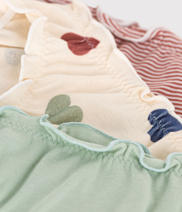 Set van 3 katoenen slipjes met ruches voor kinderen multicouleur