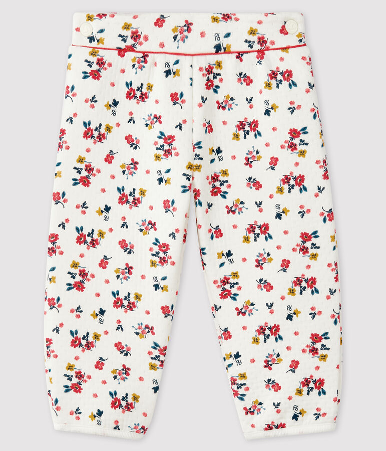 Broek van tubic babymeisje wit MARSHMALLOW/wit MULTICO