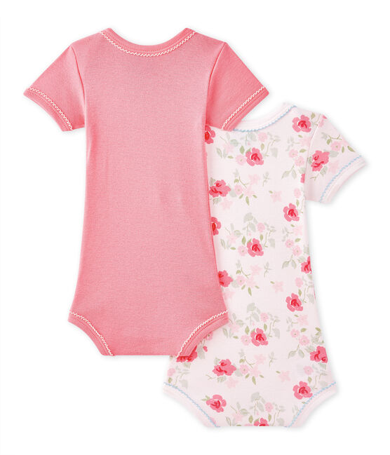 Set van 2 body's met korte mouwen voor babymeisjes wit LOT