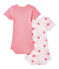 Set van 2 body's met korte mouwen voor babymeisjes wit LOT