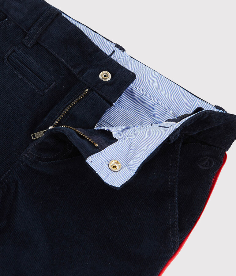 Pantalon en velours enfant gar&ccedil;on bleu