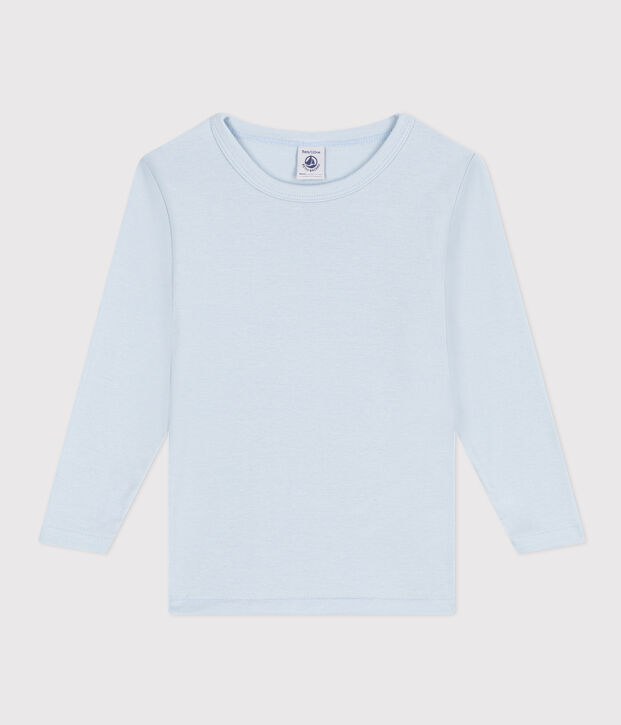 Katoenen T-shirt met lange mouw blauw