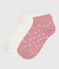 2 paires de chaussettes enfant fille en coton à pois variante 2